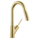 Hansgrohe 10824251 Axor Starck Prep 2-Spray Pull-Down Kitchen Faucet Brushed Gold Optic