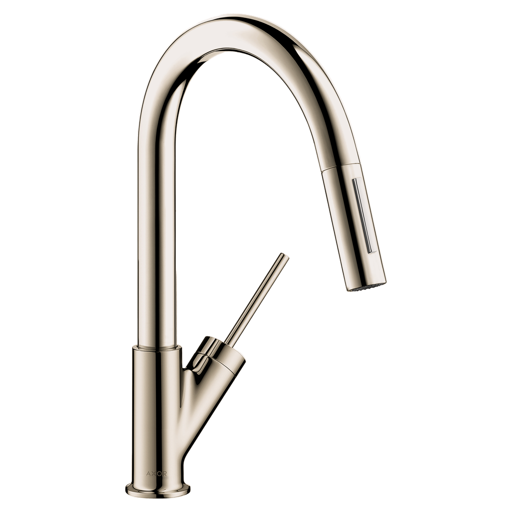 Hansgrohe 10824831 Axor Starck Prep 2-Spray Pull-Down Kitchen Faucet Polished Nickel