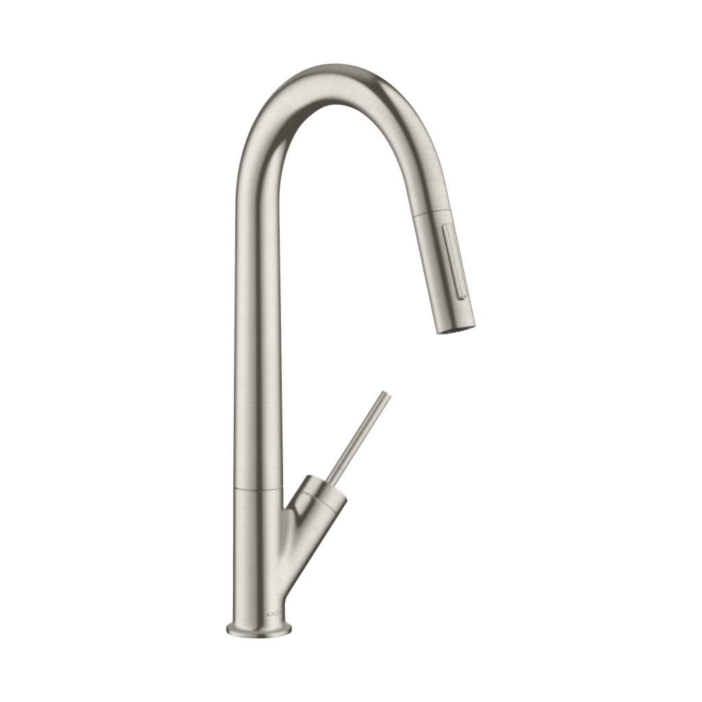 Hansgrohe 12806801 Axor Starck Higharc 2-Spray Pull-Down Kitchen Faucet Stainless Steel