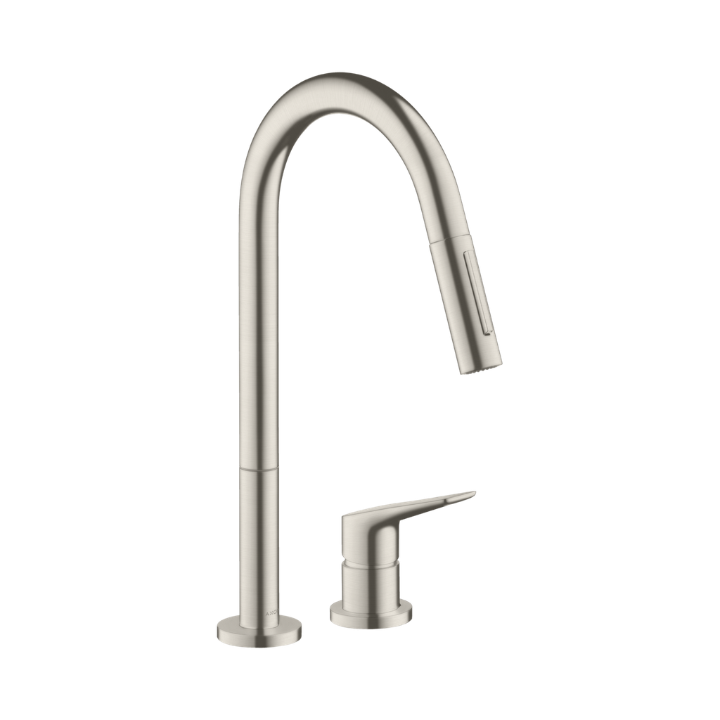 Hansgrohe 34813801 Axor Citterio 2-Hole Single Handle Kitchen Faucet Steel Optic Finish