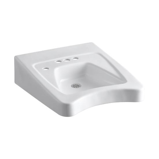 Kohler 12636-L-0 Morningside Wheelchair Lavatory With 4 Centers And Soap Dispenser Drilling On Left