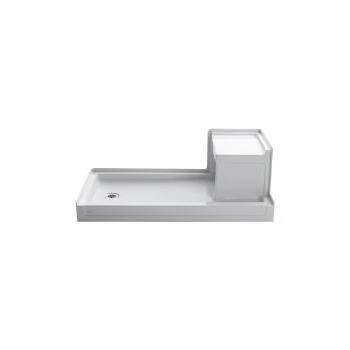 Kohler 1977-0 Tresham 60 X 32 Receptor With Integral Seat And Left-Hand Drain