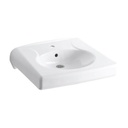 Kohler 1997-1-0 Brenham Wall-Mount Lavatory With Single-Hole Faucet Drilling Less Soap Dispenser Hole