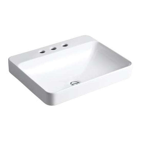 Kohler 2660-8-0 Vox Rectangle Vessel Bathroom Sink With Widespread Faucet Holes