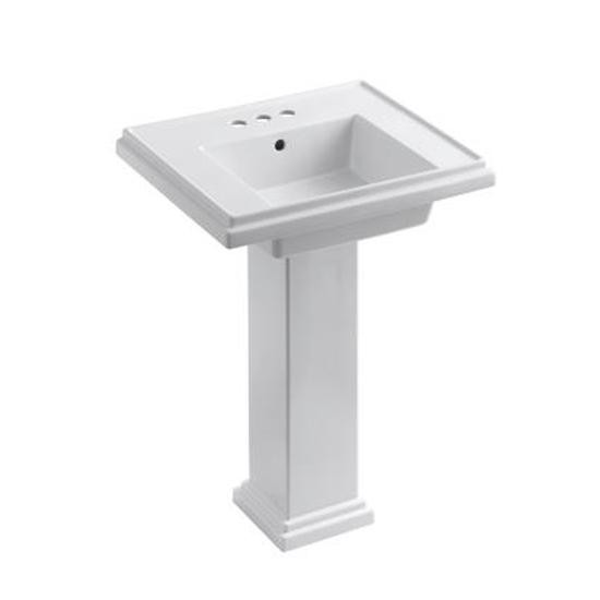 Kohler 2844-4-0 Tresham 24 Pedestal Lavatory With 4 Centerset Faucet Drilling