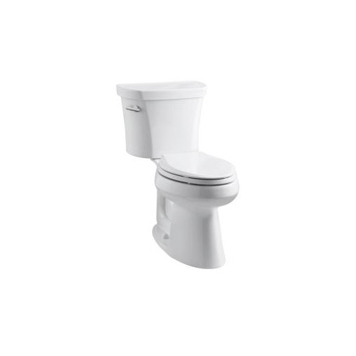 Kohler 3949-T-0 Highline Comfort Height Two-Piece Elongated 1.28 Gpf Toilet With Class Five Flush Technology Left-Hand Trip Lever And Tank Cover Locks