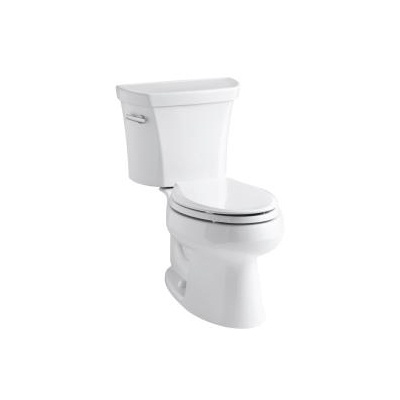 Kohler 3998-T-0 Wellworth Two-Piece Elongated 1.28 Gpf Toilet With Class Five Flush Technology Left-Hand Trip Lever And Tank Cover Locks