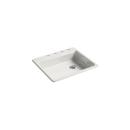 Kohler 5479-4-FF Riverby 25 X 22 X 5-11/12 Top-Mount Single-Bowl Kitchen Sink