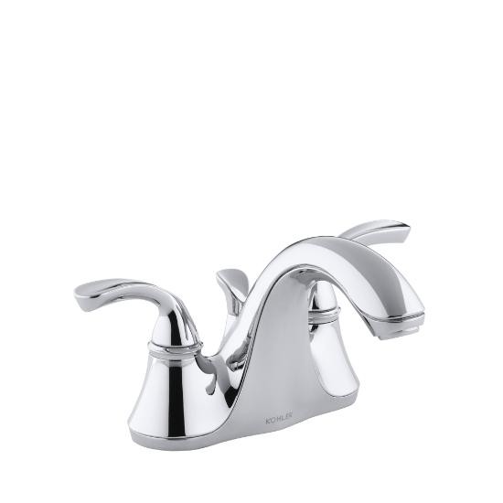 Kohler 10270-4-CP Forte Centerset Lavatory Faucet With Sculpted Lever Handles