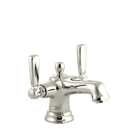 Kohler 10579-4-SN Bancroft Monoblock Lavatory Faucet With Escutcheon And Metal Lever Handles