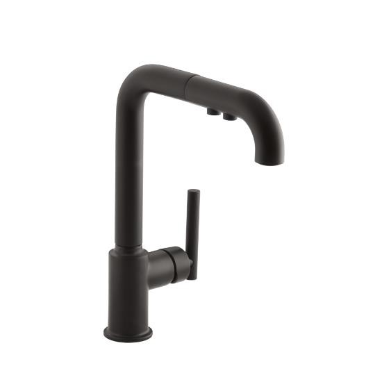 Kohler 7505-BL Purist Primary Pullout Kitchen Faucet Matte Black