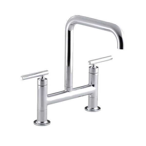 Kohler 7547-4-CP Purist Deck-Mount Bridge Faucet