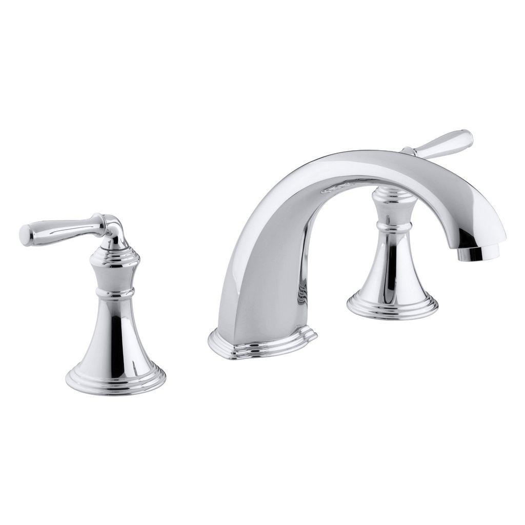 Kohler T398-4-CP Devonshire Deck-/Rim-Mount High-Flow Bath Faucet Trim With 9 Spout And Lever Handles Valve Not Included