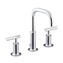 Kohler 14406-4-CP Purist Widespread Lavatory Faucet With Low Gooseneck Spout And Low Lever Handles Chrome