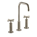 Kohler 14408-3-BV Purist Widespread Lavatory Faucet With High Gooseneck Spout And High Cross Handles