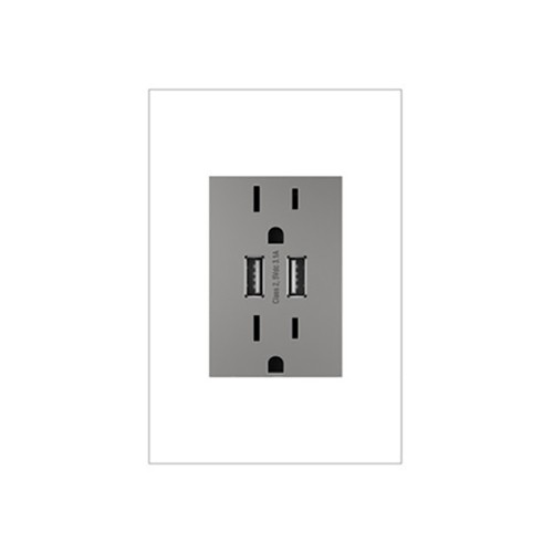 Legrand ARTRUSB153M4 Dual USB Plus-Size Outlet Combo Magnesium