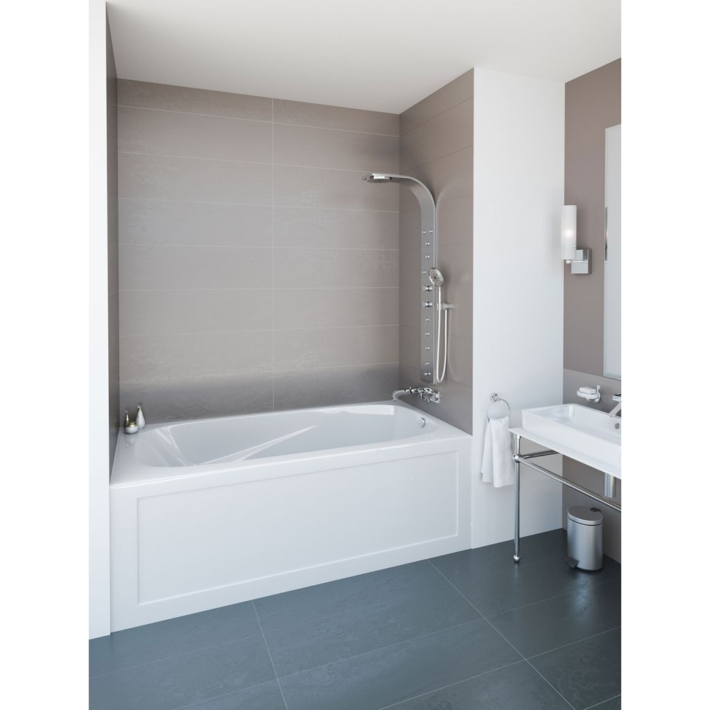 Mirolin PA7234L Phoenix III Skirted Bath, Left-Hand Drain White