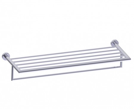 Kartners 144442-81 OSLO Towel Shelf 24" w/Towel Bar Brushed Nickel