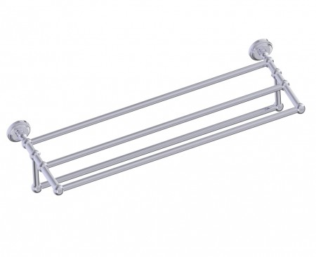 Kartners 322442-40 FLORENCE Towel Shelf w/ Towel Bar Black Nickel