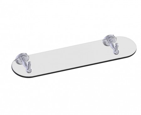 Kartners 322671-85 FLORENCE Glass Shelf 20&quot;- Brushed Chrome