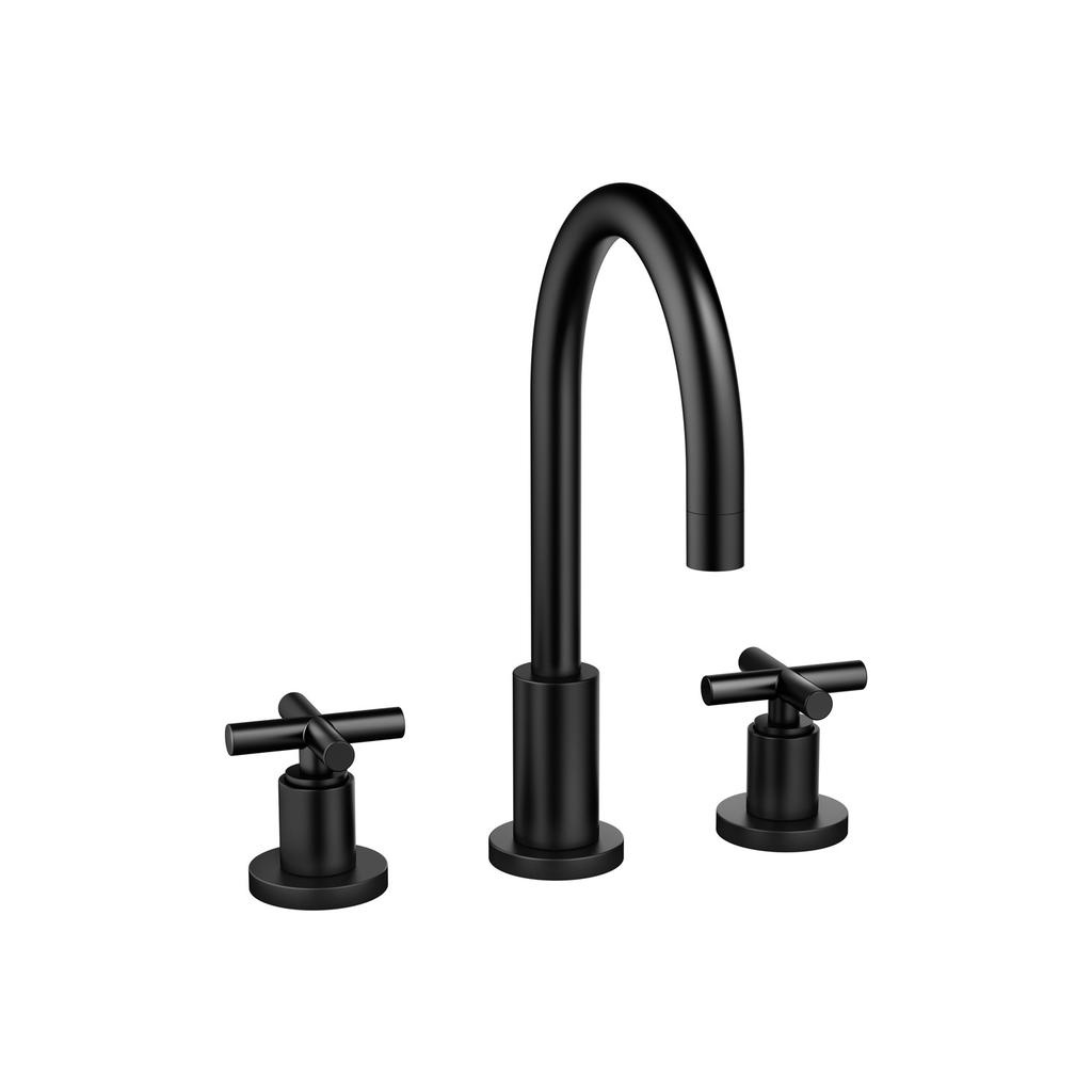 Dornbracht 20713892 Tara Three Hole Lavatory Faucet Black Matte