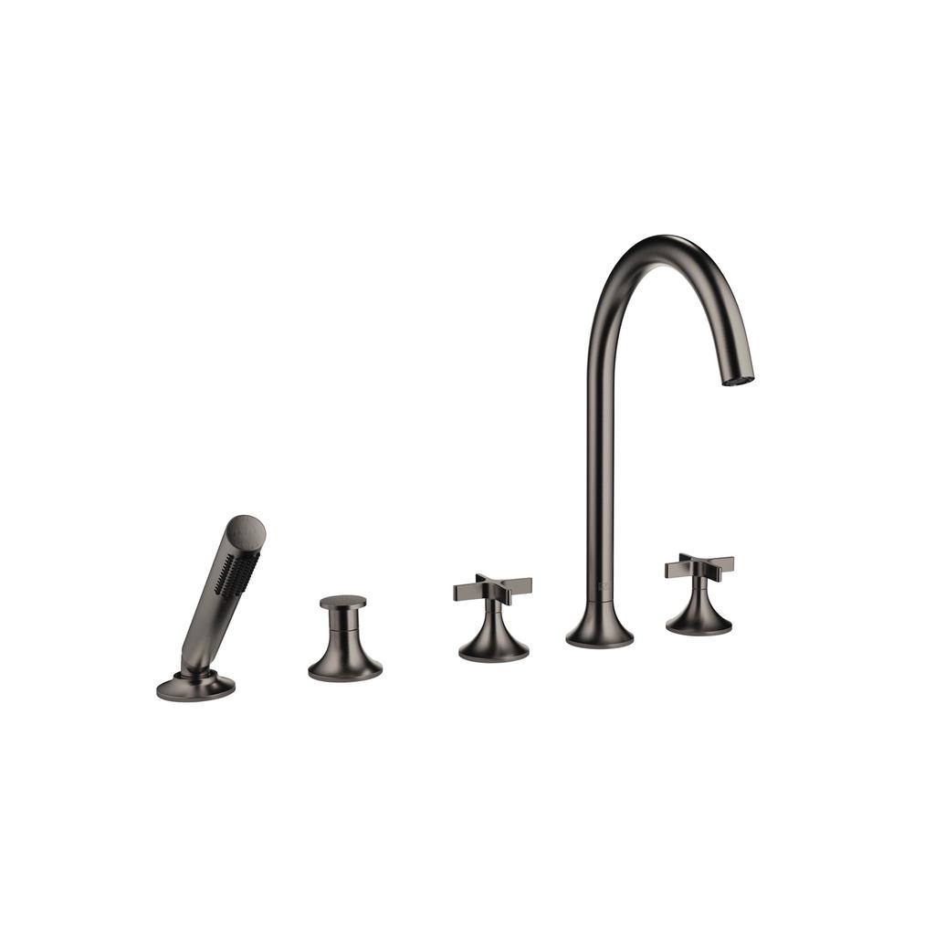 Dornbracht 27522809 Vaia Five Hole Tub Set With Hand Shower Set Dark Platinum Matte