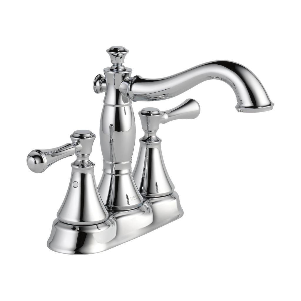 Delta 2597LF Cassidy Two Handle Centerset Bathroom Faucet Metal Pop-Up Chrome