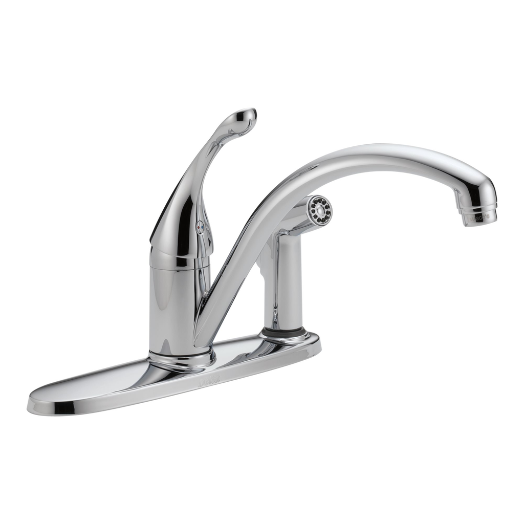 Delta 340 Collins Single Handle Kitchen Faucet Integral Spray Chrome