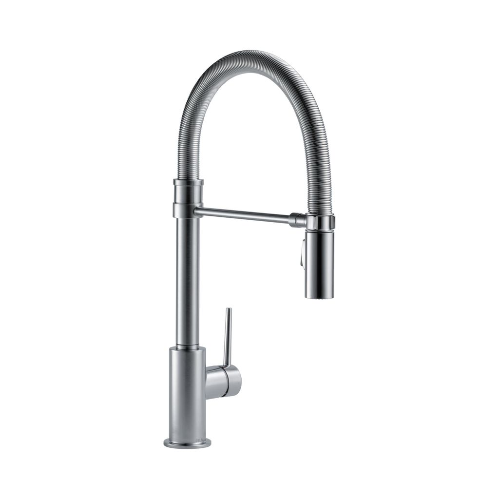 Delta 9659 Trinsic Pro Single Handle Pull Down Kitchen Faucet Spring Spout Arctic Stainless