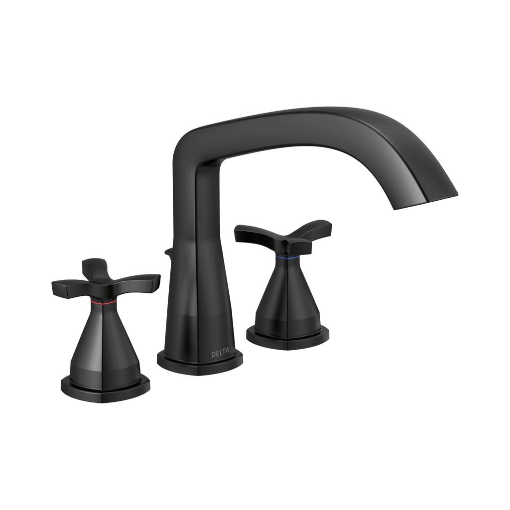 Delta T27766 Stryke Three Hole Roman Tub Trim Matte Black