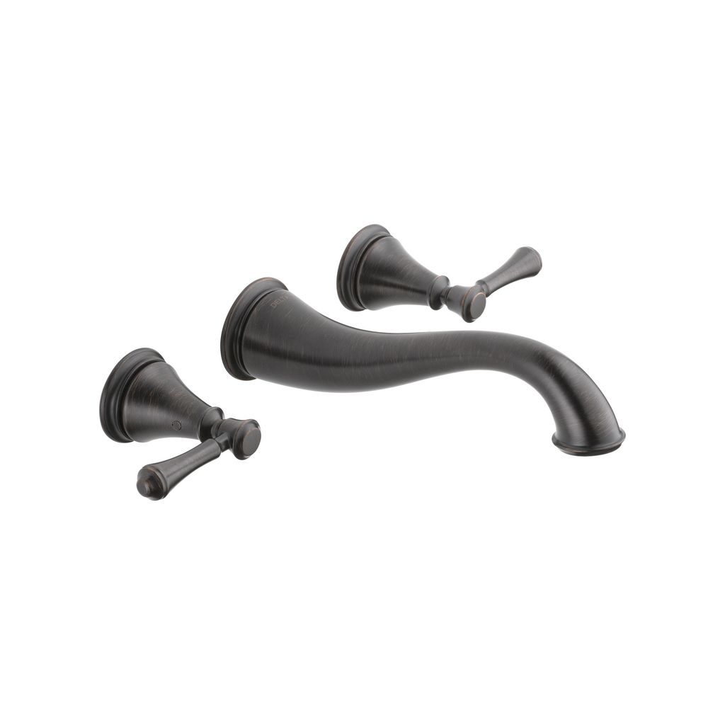 Delta T3597LF Cassidy Two Handle Wall Mount Lavatory Faucet Trim Venetian Bronze