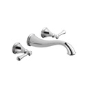 Delta T3597LF Cassidy Two Handle Wall Mount Lavatory Faucet Trim Chrome