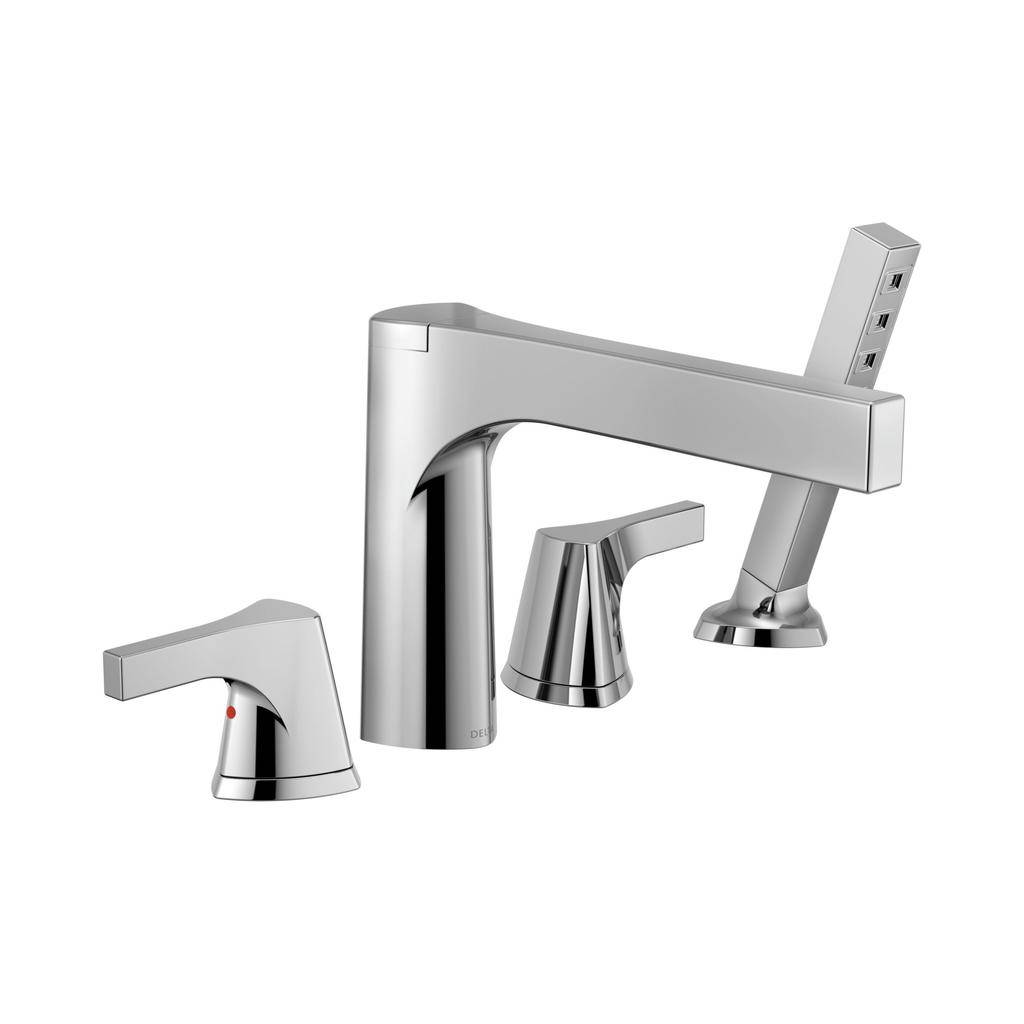 Delta T4774 Zura Roman Tub With Hand Shower Trim Chrome