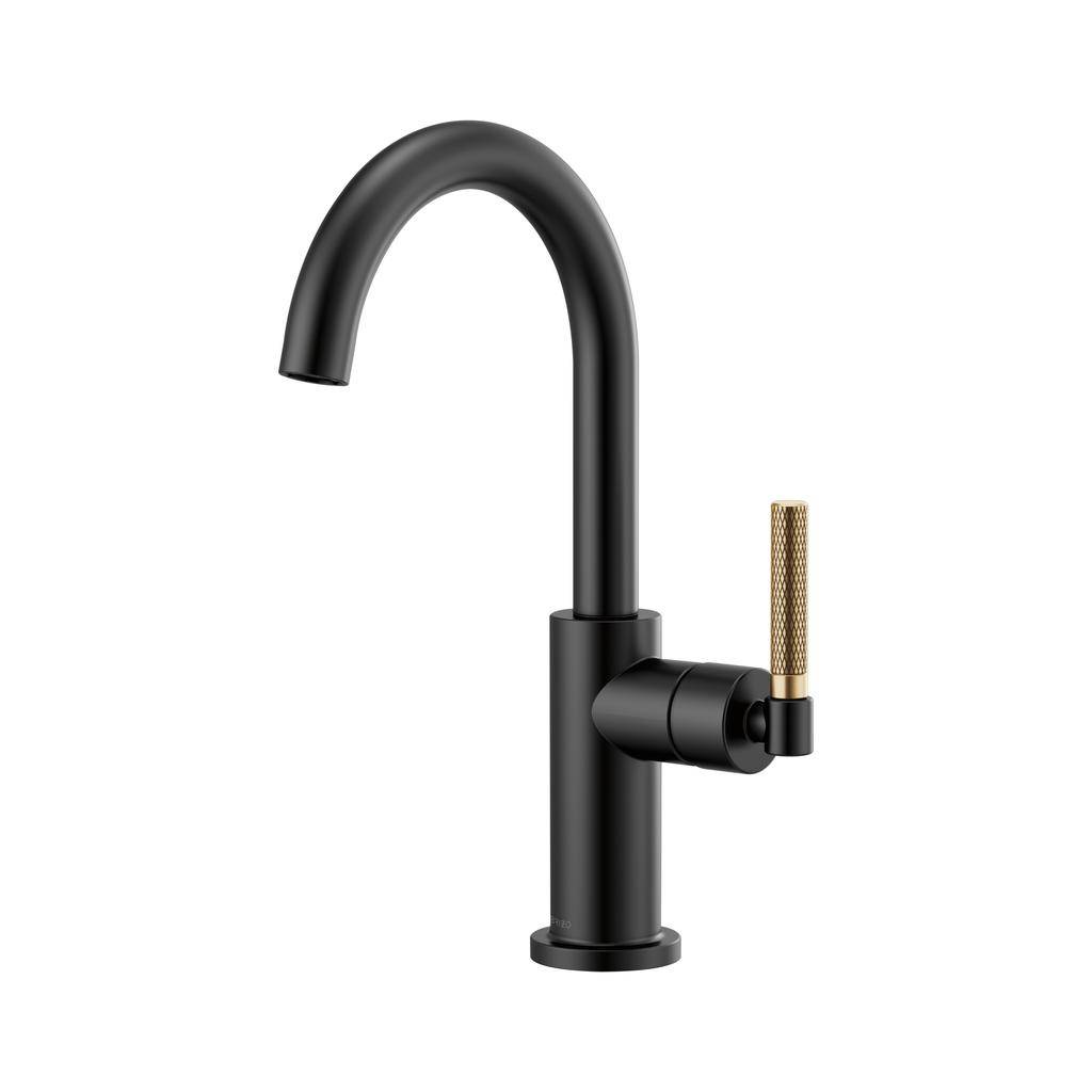 Brizo 61043LF Litze Arc Spout Bar Faucet Matte Black Luxe Gold