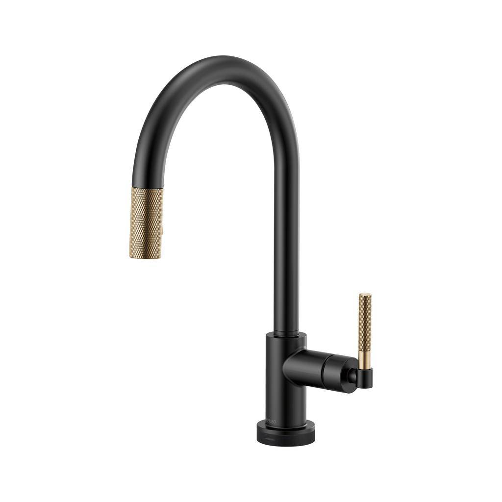 Brizo 64043LF Litze Smart Touch Pull Down Arc Spout Faucet Luxe Gold Matte Black