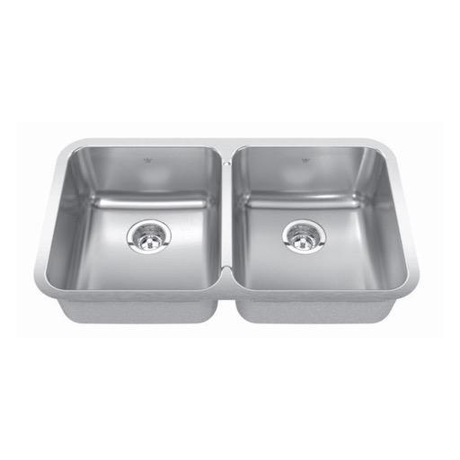 Kindred QDUA1933/8 33 x 19 Double Bowl Undermount Sink