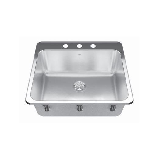 Kindred QSLA2225/10  22 x 25 Single Bowl Laundry Sink 3 Holes