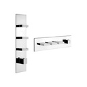 Gessi 39714 Rettangolo Thermostatic Trim With Three Volume Controls Chrome