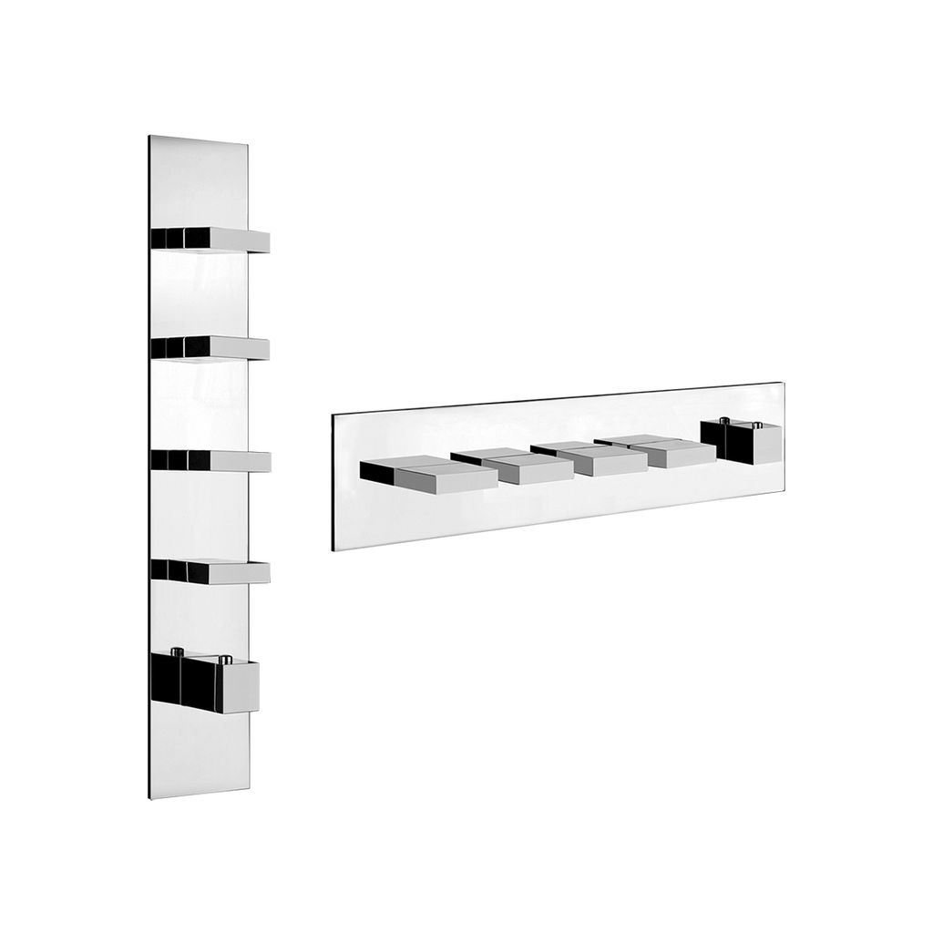 Gessi 39716 Rettangolo Thermostatic With Four Volume Controls Chrome