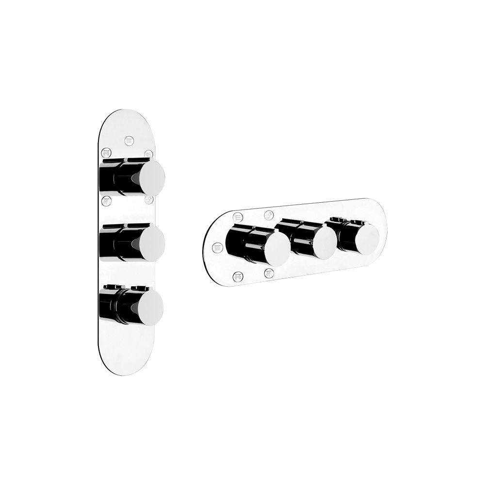 Gessi 39750 Goccia Thermostatic Trim With Five Way Volume Controls Chrome