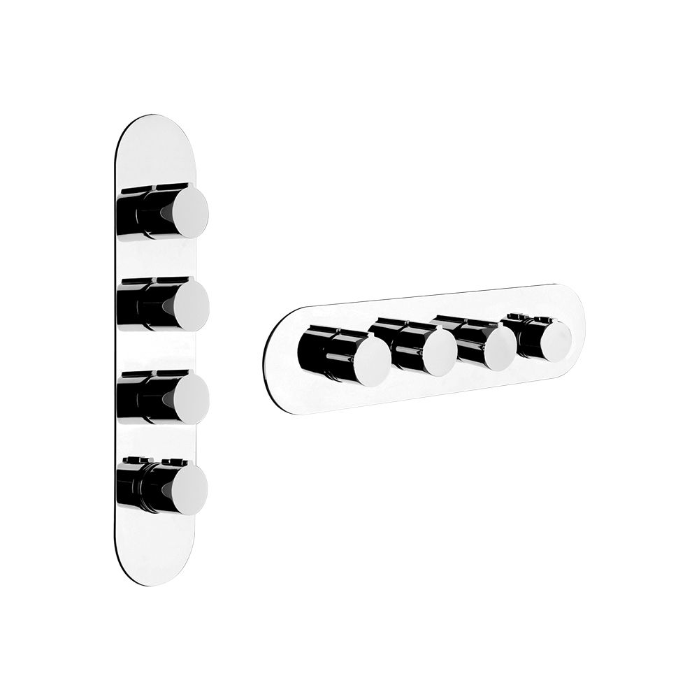 Gessi 39754 Goccia Thermostatic Trim With Three Volume Controls Chrome