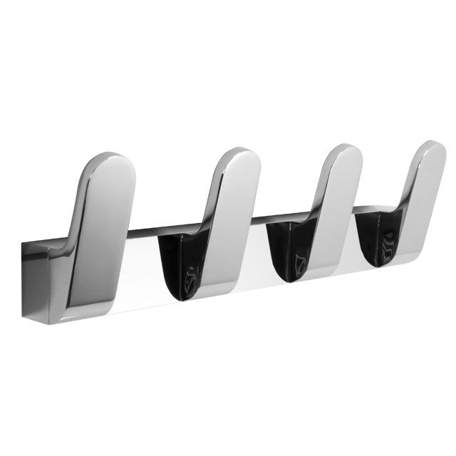 Laloo 7116-4PN Quad Hook Strip Polished Nickel