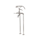 Aquabrass 7386 Regency Cradle Tub Filler With Handshower And Floor Risers Brushed Nickel