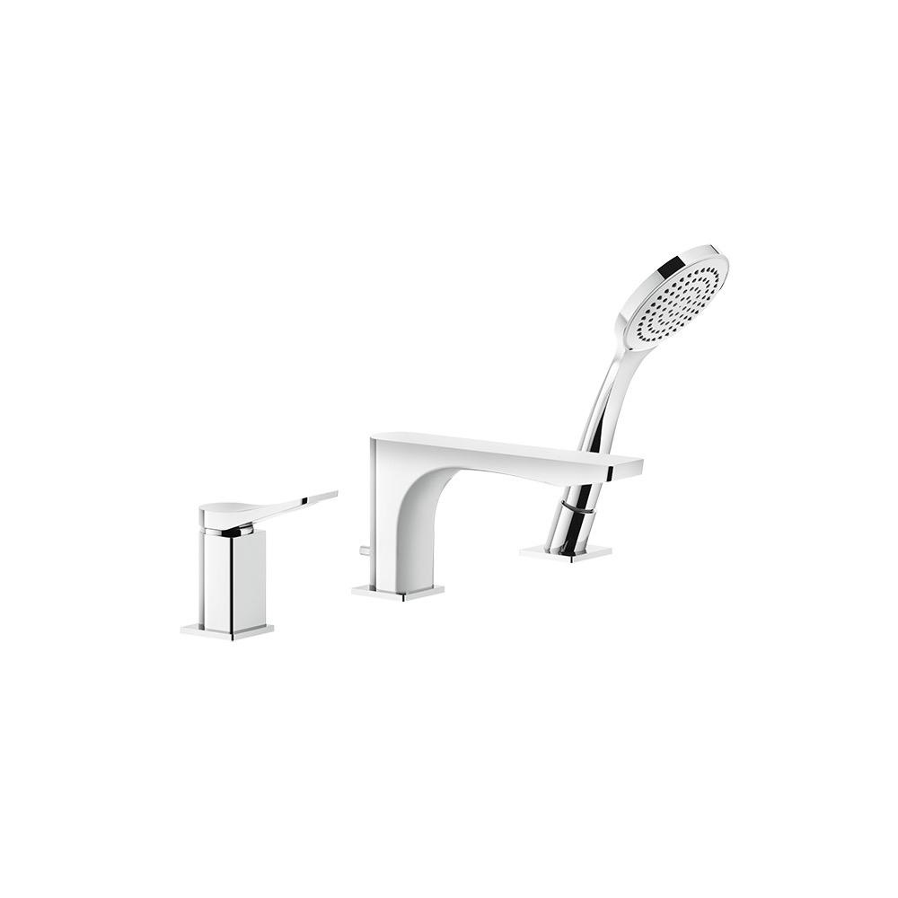 Gessi 59037 Rilievo Three Hole Roman Tub Set Chrome