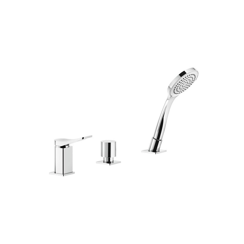 Gessi 59043 Rilievo Three Hole Roman Tub Set Chrome