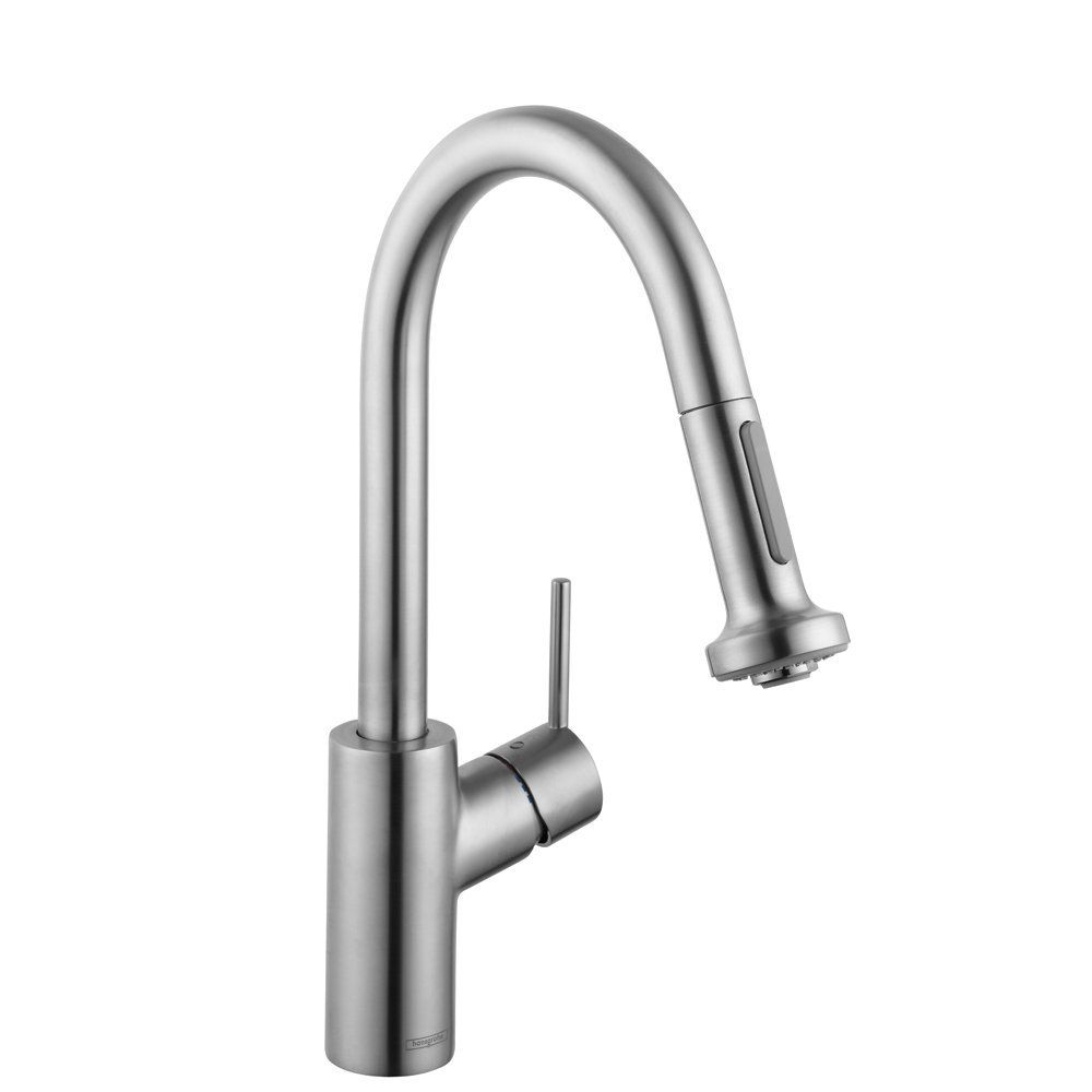 Hansgrohe 04286800 Talis S Prep Kitchen Faucet 2 Spray Pull Down Steel Optik