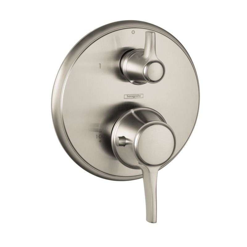 Hansgrohe 15752821 Metris C Thermostatic Trim with Volume Control Brushed Nickel