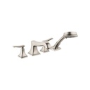 Hansgrohe 31441821 Metropol Classic 4 Hole Roman Tub Set Trim Lever Handles Brushed Nickel