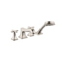 Hansgrohe 31449821 Metropol Classic 4 Hole Roman Tub Set Trim Cross Handles Brushed Nickel