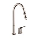 Hansgrohe 34822801 Axor Citterio M Single Handle Pull Down Spray Kitchen Faucet Steel Optik